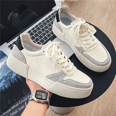 Modne jednobojne cipele za daske otporne na habanje Proljeće 2023. Popularne muške cipele za slobodno vrijeme Debeli potplati Udobne muške cipele protiv klizanja