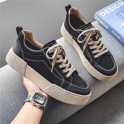 Modne jednobojne cipele za daske otporne na habanje Proljeće 2023. Popularne muške cipele za slobodno vrijeme Debeli potplati Udobne muške cipele protiv klizanja