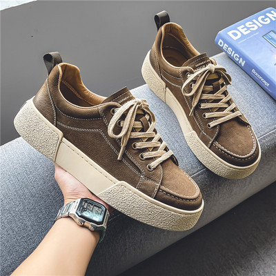 Modne jednobojne cipele za daske otporne na habanje Proljeće 2023. Popularne muške cipele za slobodno vrijeme Debeli potplati Udobne muške cipele protiv klizanja