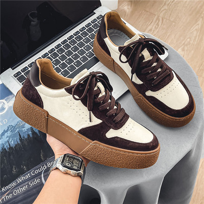 Modne jednobojne cipele za daske otporne na habanje Proljeće 2023. Popularne muške cipele za slobodno vrijeme Debeli potplati Udobne muške cipele protiv klizanja