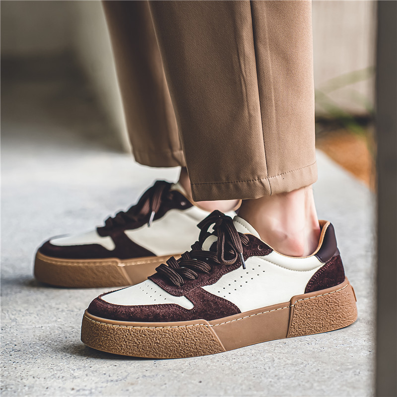 Modne jednobojne cipele za daske otporne na habanje Proljeće 2023. Popularne muške cipele za slobodno vrijeme Debeli potplati Udobne muške cipele protiv klizanja