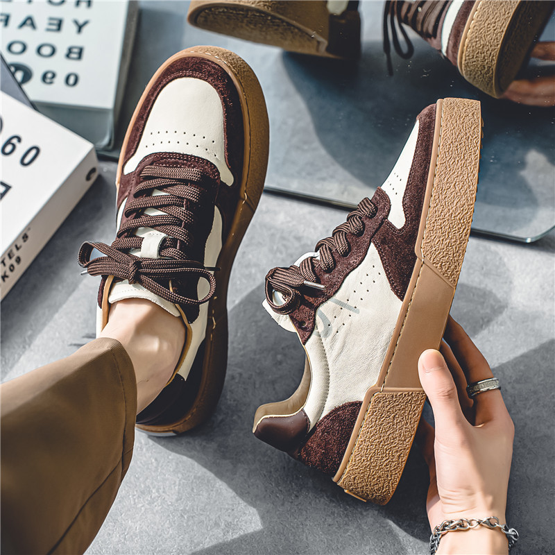 Modne jednobojne cipele za daske otporne na habanje Proljeće 2023. Popularne muške cipele za slobodno vrijeme Debeli potplati Udobne muške cipele protiv klizanja