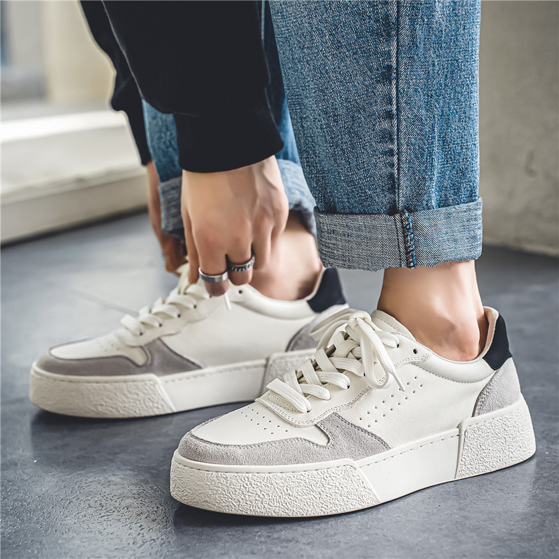 Modne jednobojne cipele za daske otporne na habanje Proljeće 2023. Popularne muške cipele za slobodno vrijeme Debeli potplati Udobne muške cipele protiv klizanja