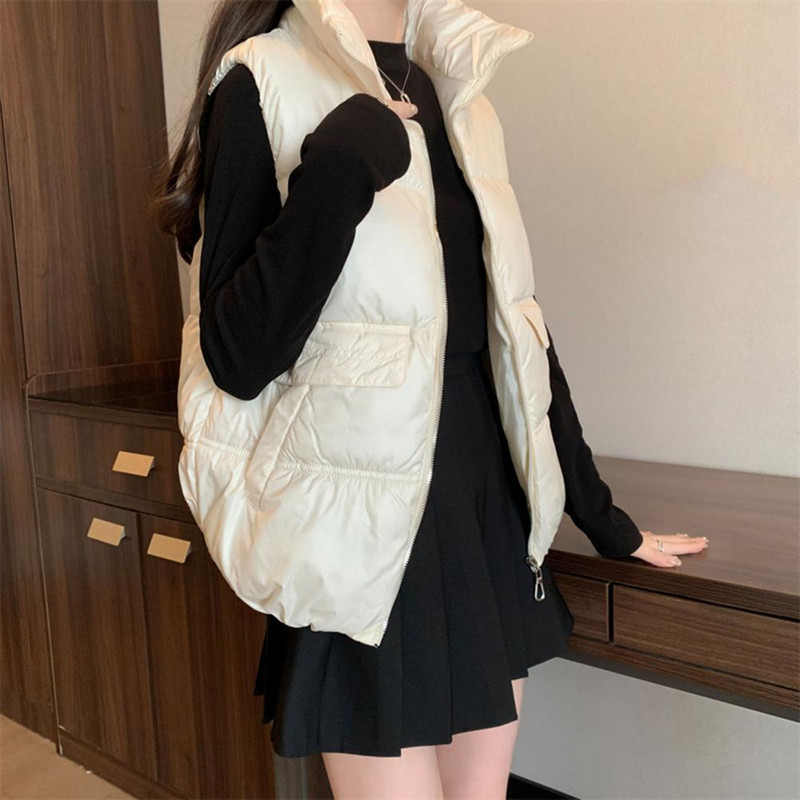 Ženski prsluk, podebljani, podstavljeni, ženski zimski prsluk, otporan na vjetar, zadržava toplinu, velika veličina, džepovi bez rukava, patentni zatvarač, hladno