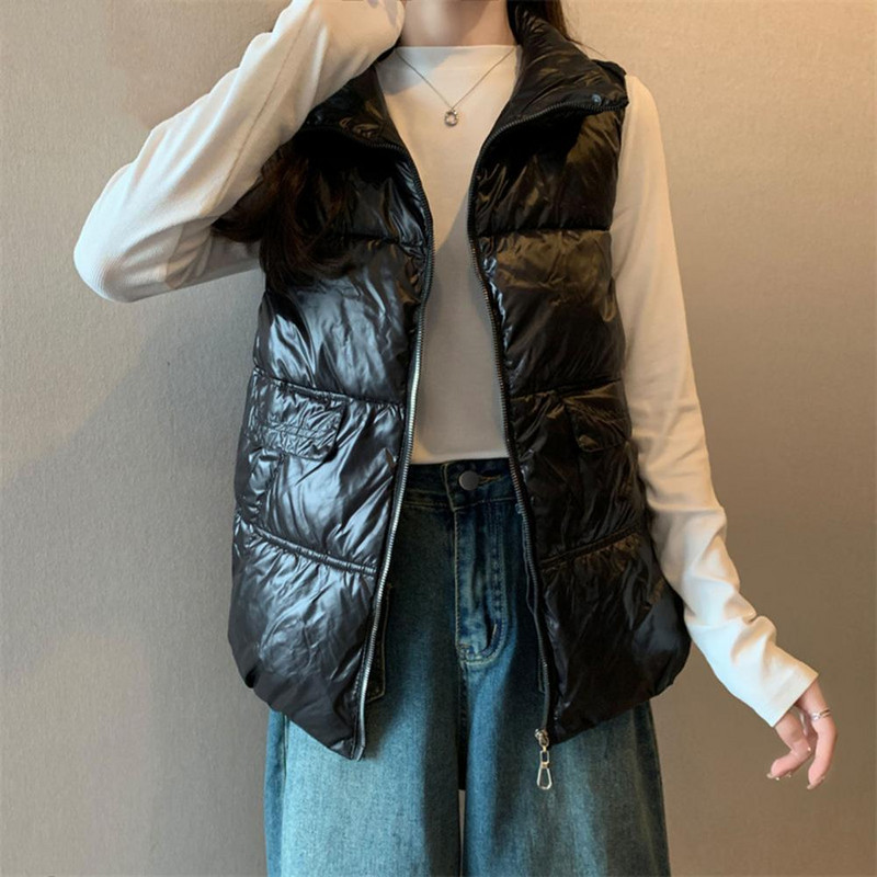 Ženski prsluk, podebljani, podstavljeni, ženski zimski prsluk, otporan na vjetar, zadržava toplinu, velika veličina, džepovi bez rukava, patentni zatvarač, hladno