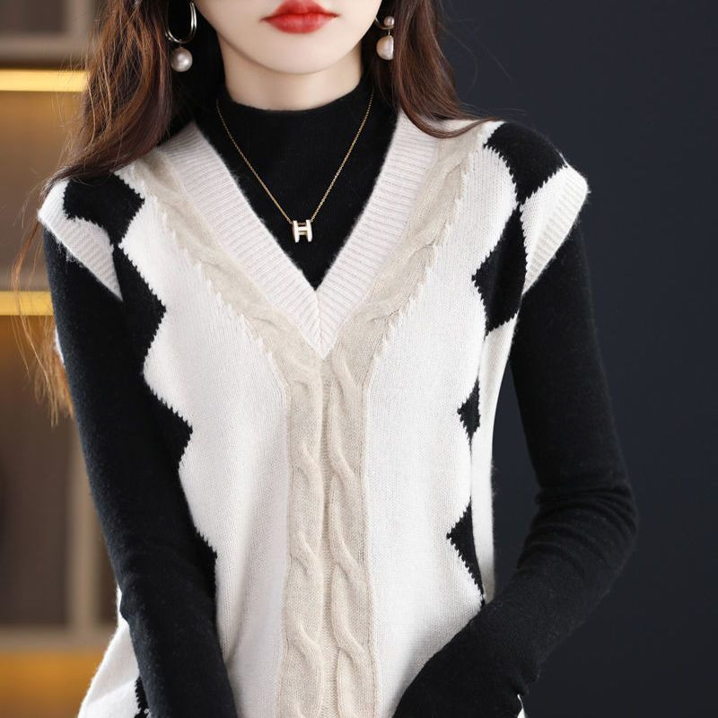 Minkšti laisvi megztiniai megztiniai, moteriška liemenė, 2023 m. Naujas pavasaris, ruduo, laisvi moteriški megztiniai, megztiniai, moteriški megztiniai H33