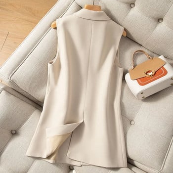 Ανοιξιάτικο καλοκαιρινό διπλό κοστούμι γυναικείο γιλέκο μασίφ αμάνικο σακάκι Κορεάτικο streetwear Γυναικείο γιλέκο επαγγελματικό παλτό Γυναικείο γιλέκο