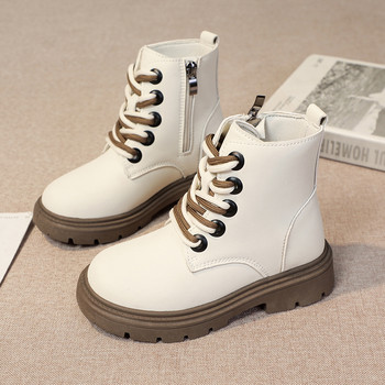 Νέες κοντές μπότες για κορίτσια Ευέλικτα μαλακά 2023 Παιδικά γλυκά μπότες πριγκίπισσας σε στυλ Βρετανίας Χαριτωμένα ανοιξιάτικα φθινόπωρα χειμωνιάτικα παιδικά παπούτσια PU
