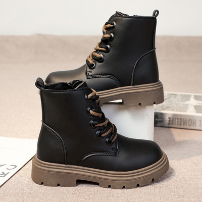 Cizme scurte pentru fete noi versatile moale 2023 cizme prințesă dulce stil britanic drăguț primăvară toamnă iarnă PU pantofi copii