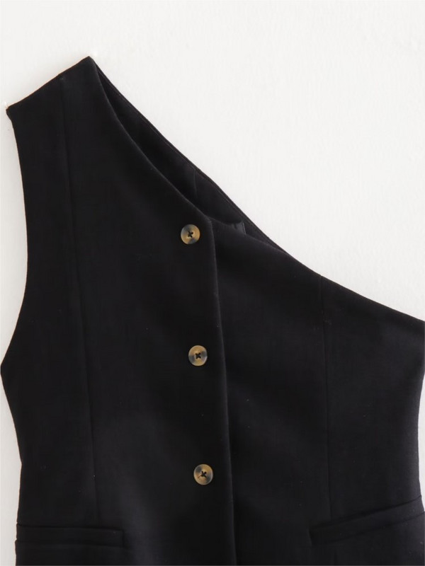 Modni ženski prsluk 2023. Ženski prsluci bez rukava Chic Ženski bijeli prsluk na jedno rame