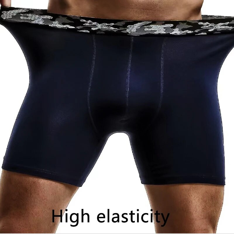 Bărbați Boxer Chiloți Lenjerie de corp Negru XL XXL 3XL Moda Camuflaj Curea Sport Casual Moale Neted