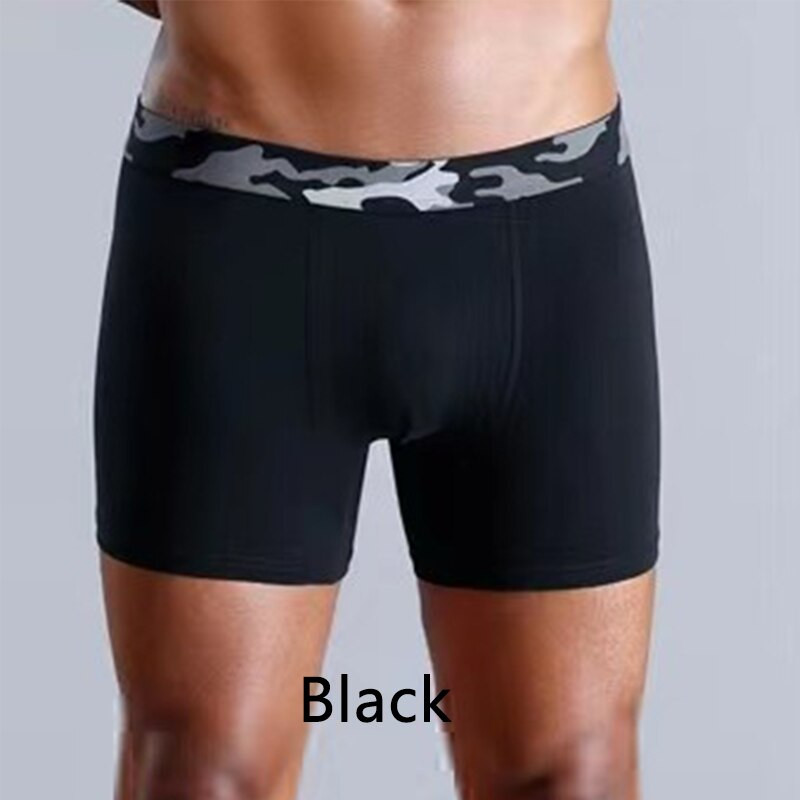 Bărbați Boxer Chiloți Lenjerie de corp Negru XL XXL 3XL Moda Camuflaj Curea Sport Casual Moale Neted