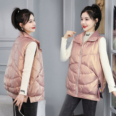 Ženski labavi modni trend, svestrani prsluk, ženski kaput 2023 = korejski student, jesen-zima, pamučni prsluk bez rukava Q369