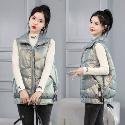 Ženski labavi modni trend, svestrani prsluk, ženski kaput 2023 = korejski student, jesen-zima, pamučni prsluk bez rukava Q369