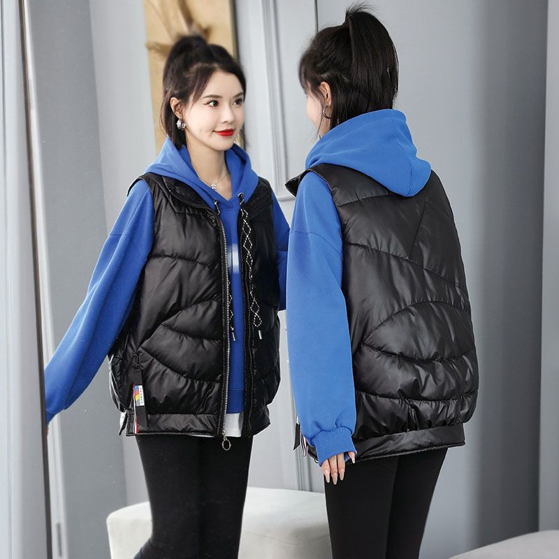 Ženski labavi modni trend, svestrani prsluk, ženski kaput 2023 = korejski student, jesen-zima, pamučni prsluk bez rukava Q369