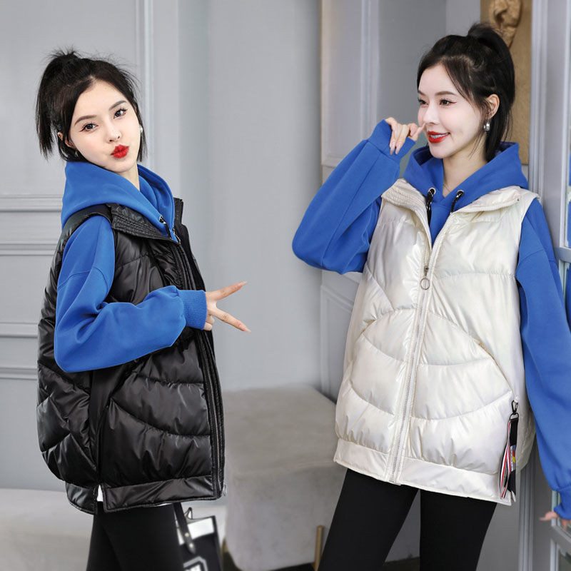 Ženski labavi modni trend, svestrani prsluk, ženski kaput 2023 = korejski student, jesen-zima, pamučni prsluk bez rukava Q369