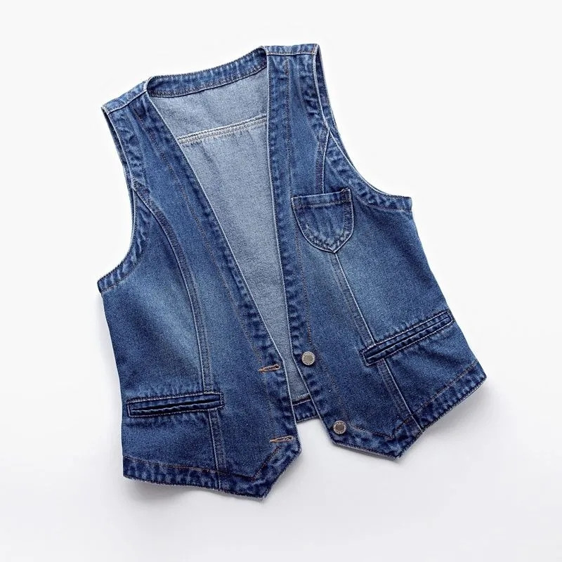 Vestă de denim de modă, haine de stradă pentru femei, cu gât în V, vestă de vară, vestă de dimensiuni mari, blugi, jachetă fără mâneci, Chaleco Mujer 6XL
