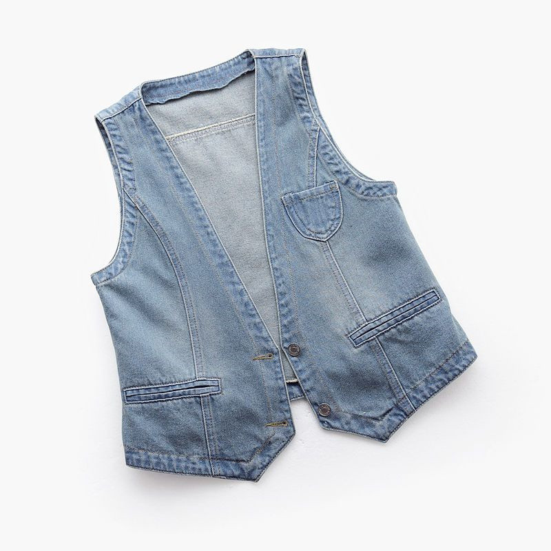 Vestă de denim de modă, haine de stradă pentru femei, cu gât în V, vestă de vară, vestă de dimensiuni mari, blugi, jachetă fără mâneci, Chaleco Mujer 6XL
