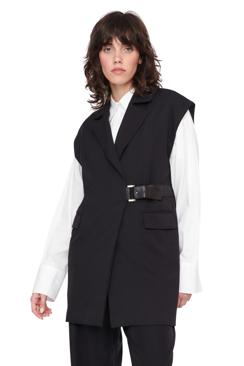 Vestă hijab supradimensionată pentru femei Trendyol cu mânecă zero