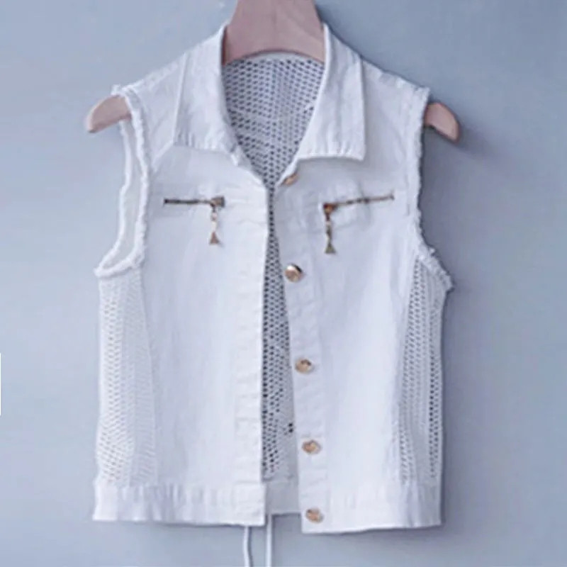 Traper prsluk Ženski novi proljeće/ljeto 2022. Jakna bez rukava sa šupljim naramenicama Kardigan gornji dijelovi Ženski prsluk Chaleco Mujer Kaputi 3XL