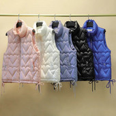 Ženska samostojeća kragna 2022. Nova kratka pamučno podstavljena jakna svijetlih boja bez rukava Ženski jesenski zimski prsluk Kaput Gornja odjeća