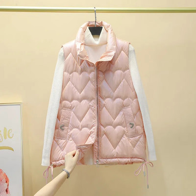 Ženska samostojeća kragna 2022. Nova kratka pamučno podstavljena jakna svijetlih boja bez rukava Ženski jesenski zimski prsluk Kaput Gornja odjeća