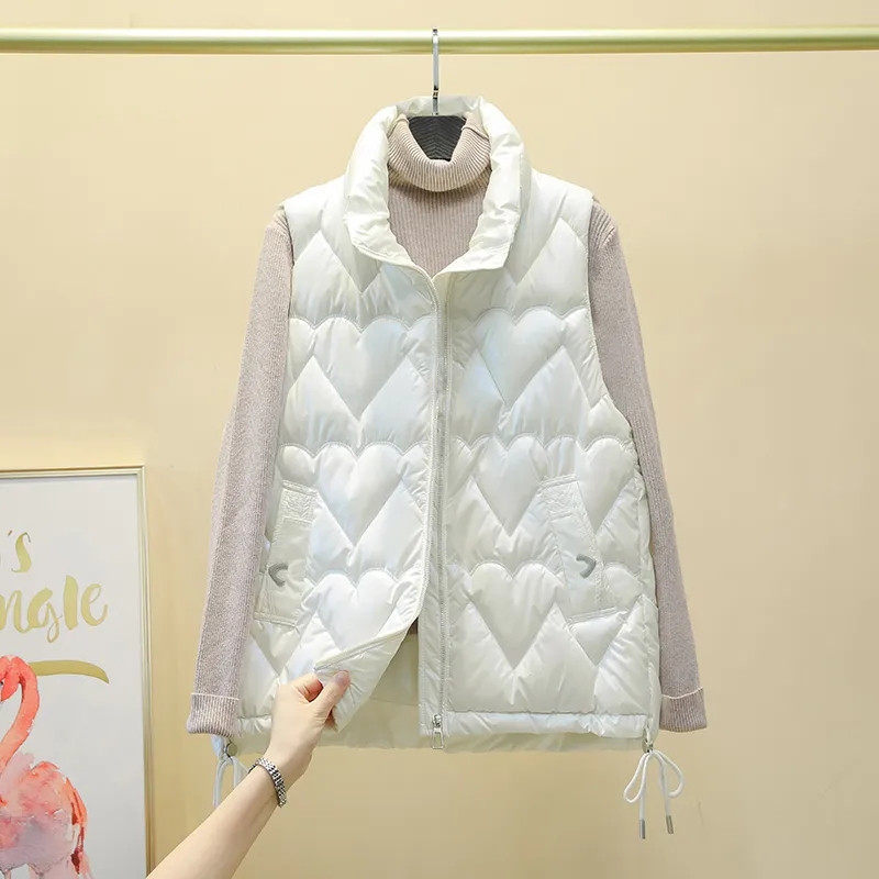 Ženska samostojeća kragna 2022. Nova kratka pamučno podstavljena jakna svijetlih boja bez rukava Ženski jesenski zimski prsluk Kaput Gornja odjeća