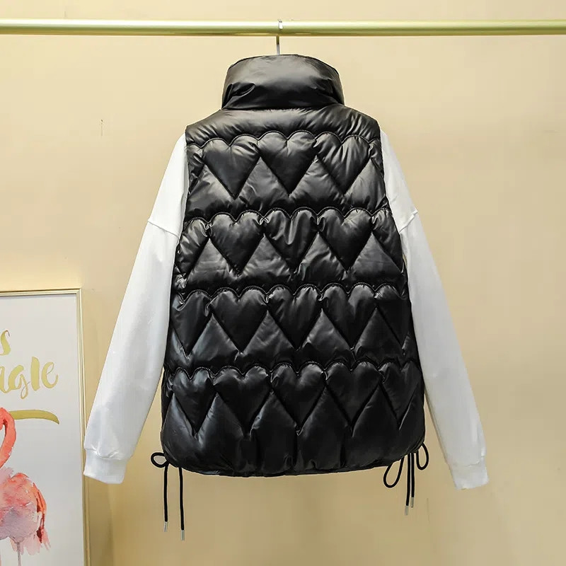 Ženska samostojeća kragna 2022. Nova kratka pamučno podstavljena jakna svijetlih boja bez rukava Ženski jesenski zimski prsluk Kaput Gornja odjeća