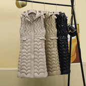 Novi Jesen Zima Ženski prsluk bez rukava Topla pufer jakna Ultra lagana srednje duga pamučna vesta Ženska vanjska odjeća Ležerne majice