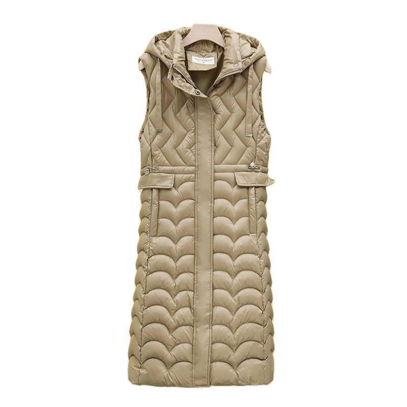 Novi Jesen Zima Ženski prsluk bez rukava Topla pufer jakna Ultra lagana srednje duga pamučna vesta Ženska vanjska odjeća Ležerne majice