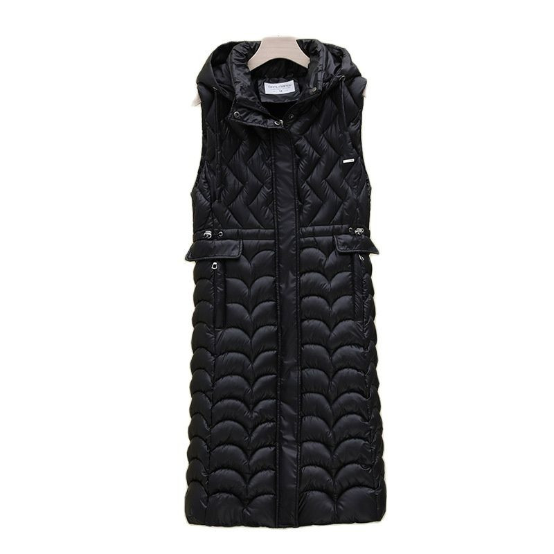 Novi Jesen Zima Ženski prsluk bez rukava Topla pufer jakna Ultra lagana srednje duga pamučna vesta Ženska vanjska odjeća Ležerne majice