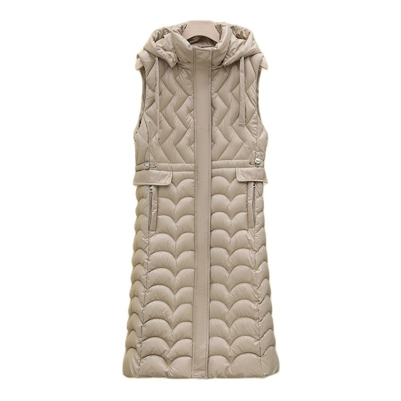 Novi Jesen Zima Ženski prsluk bez rukava Topla pufer jakna Ultra lagana srednje duga pamučna vesta Ženska vanjska odjeća Ležerne majice