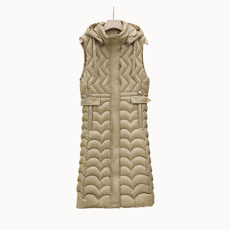 Novi Jesen Zima Ženski prsluk bez rukava Topla pufer jakna Ultra lagana srednje duga pamučna vesta Ženska vanjska odjeća Ležerne majice