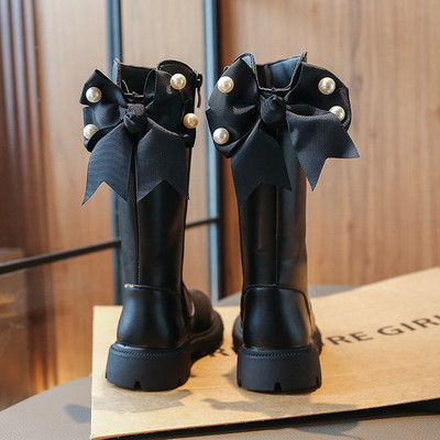 Hladni oblici do koljena Dječje cipele Dječje čizme Jesen Zima Modne visoke studentske cipele Tenisice za djevojčice s mašnom G08301