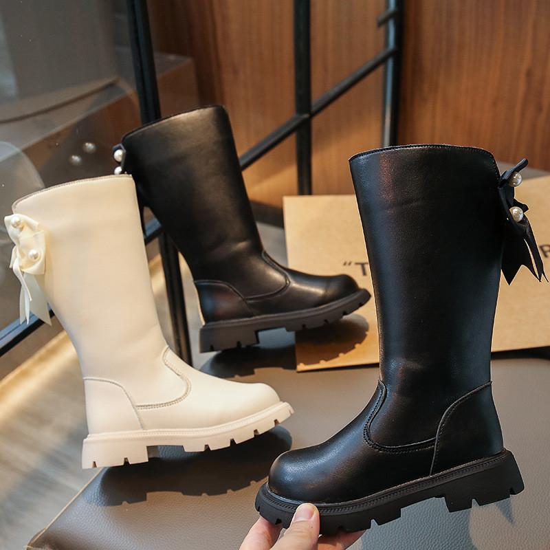 Hladni oblici do koljena Dječje cipele Dječje čizme Jesen Zima Modne visoke studentske cipele Tenisice za djevojčice s mašnom G08301