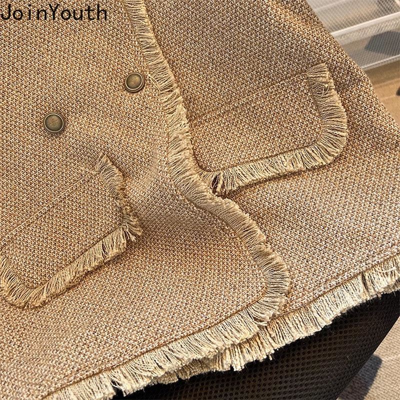 Ženski kardigan bez rukava 2023 Ropa Mujer Vintage prsluk s dvostrukim kopčanjem Modni korejski O-izrez od tvida široke majice bez rukava