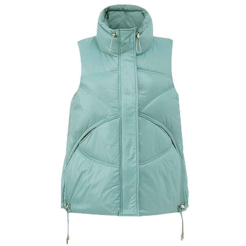 Jachetă de iarnă pentru femei 2021, nouă, solidă, cu guler stand, cu fața în jos, din bumbac, vestă fără mâneci, jachetă scurtă pentru femei.