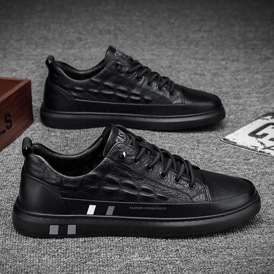 Pánske ležérne topánky z umelej kože, jarné pánske ležérne ľahké topánky, tenisky so šnurovacími šnurovacími topánkami, priedušné, vonkajšie