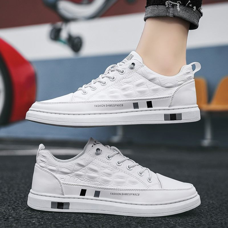 Pánske ležérne topánky z umelej kože, jarné pánske ležérne ľahké topánky, tenisky so šnurovacími šnurovacími topánkami, priedušné, vonkajšie