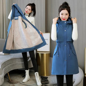 Jachetă cu glugă fără mâneci, toamnă iarnă, pentru femei, mărimea 5XL, veste lungi, pardesiu pentru femei, vestă căptușită din bumbac Parkas Chaleco Mujer