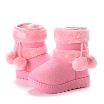 Νέα Χειμερινά γούνινα παπούτσια για κορίτσια με χαριτωμένα παιδικά παιδικά κομμωτήρια ψηλά μποτάκια χιονιού Anti-proof Θερμότερα σχολικά παιδικά γούνινα μποτάκια E08014