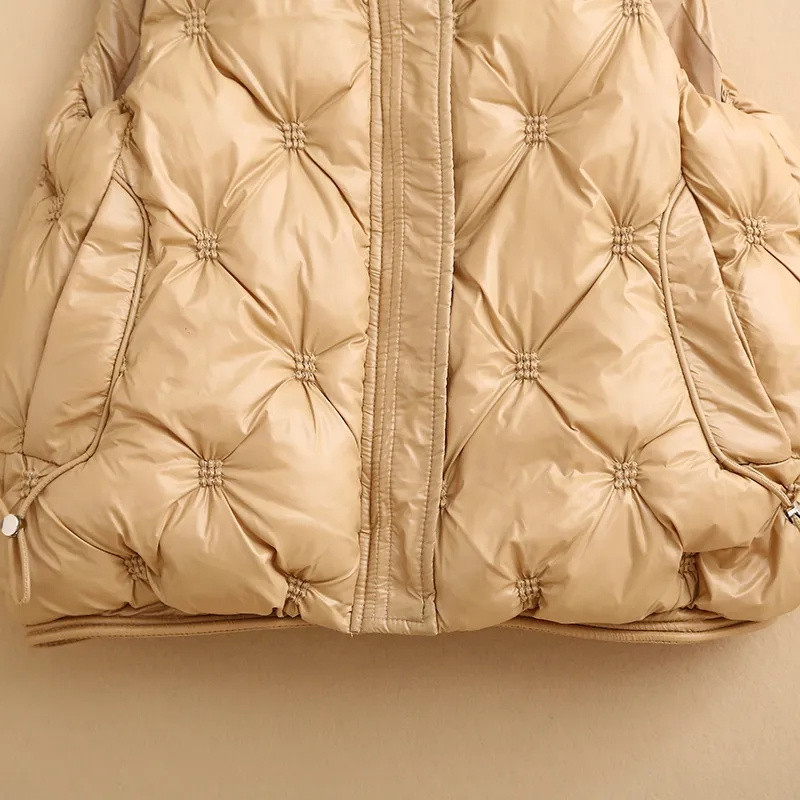 2023 Noua vestă de iarnă din bumbac cu puf pentru femei, ocazional, fără mâneci, cu guler în picioare, vestă puf pentru femei