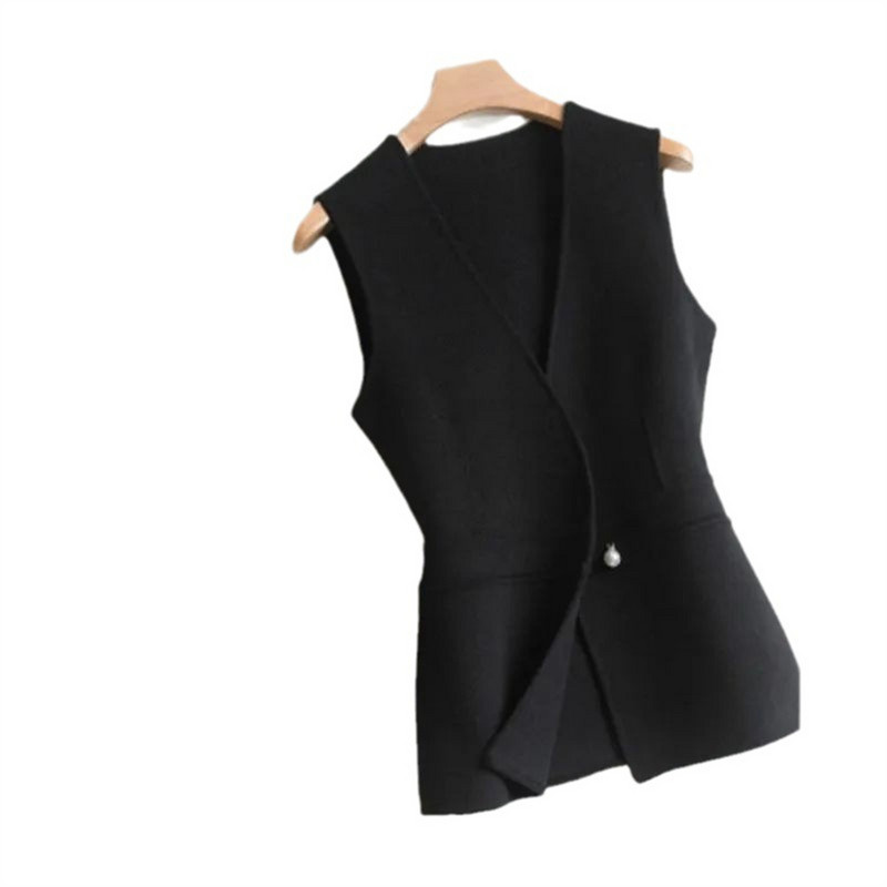 2023 m. dirbtinės ėrienos vilnos liemenės, moteriškos žieminės šiltos talpyklos, pliušinės storos liemenės, korėjietiškos striukės be rankovių, kasdieniai viršutiniai drabužiai, viršutiniai drabužiai