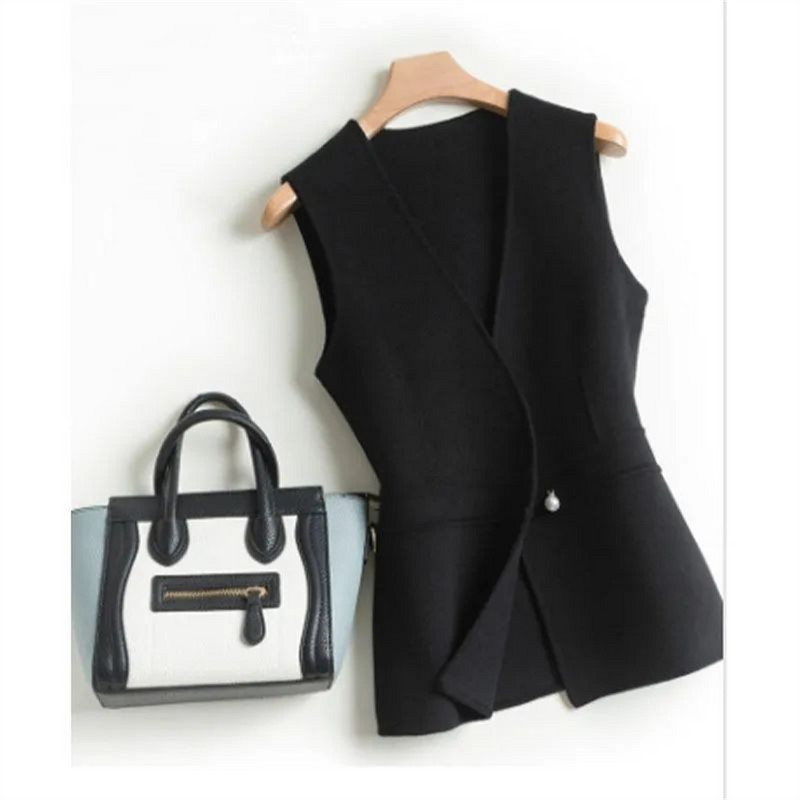 2023 m. dirbtinės ėrienos vilnos liemenės, moteriškos žieminės šiltos talpyklos, pliušinės storos liemenės, korėjietiškos striukės be rankovių, kasdieniai viršutiniai drabužiai, viršutiniai drabužiai