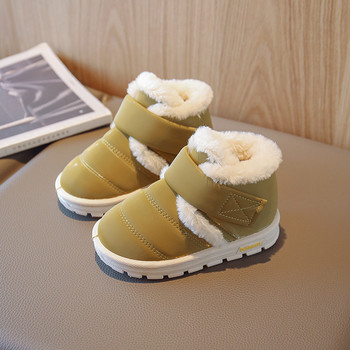 Χνουδωτά βελούδινα παιδικά παπούτσια για χειμερινούς αγώνες για κορίτσια Παιδικά μποτάκια χιονιού 2022 Χοντρό βελούδο για αγόρια Βαμβακερά παπούτσια Παιδικά υποδήματα F09281