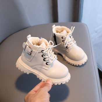 Όμορφες παιδικές μπότες Chelsea από μαλακό δέρμα 2023 Νέα χειμερινή μόδα Κοριτσίστικες μπότες μόδας Πλατφόρμα για αγόρια Cozy μπότες G05294