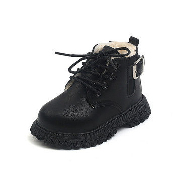 Όμορφες παιδικές μπότες Chelsea από μαλακό δέρμα 2023 Νέα χειμερινή μόδα Κοριτσίστικες μπότες μόδας Πλατφόρμα για αγόρια Cozy μπότες G05294