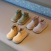 Retro Nubuk Vamp csizma gyerekeknek lányoknak Anglia stílusú téli cipő fiúknak Méret Divatos cipzáras Velúr Gyerekcsizma Comfort G09281