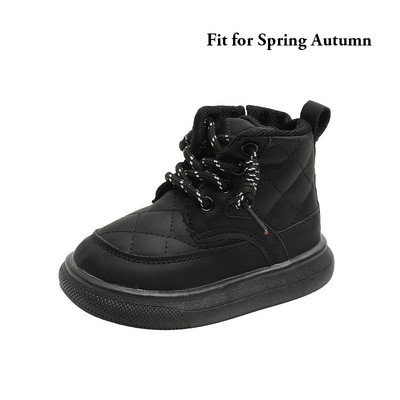 Noutăți Cizme de zăpadă cu zăbrele de iarnă pentru copii Cusături unice Toamna Băieți Fete Cizme scurte Pantofi moale cu platformă Copii G07121