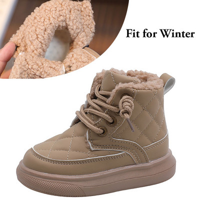 Noutăți Cizme de zăpadă cu zăbrele de iarnă pentru copii Cusături unice Toamna Băieți Fete Cizme scurte Pantofi moale cu platformă Copii G07121